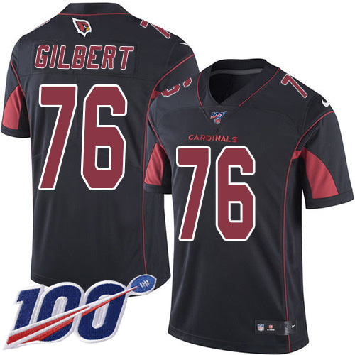 Nike Cardinals #76 Marcus Gilbert Black Youth Stitched NFL Limited Rush 100th Season Jersey